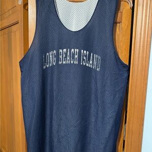 Navy Long Beach Island Tank Top